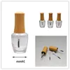 Flacone vuoto per smalto per unghie in vetro trasparente da 15 ml con tappo in bambù Contenitore per nail art liquido cosmetico fai-da-te con strumento per trucco pennello F20173681 Peueo