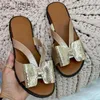 Kapcie Summer Kampy Kappy Śliczne motyl-kśnot swobodny sandały Lady Slajdy Zapatillas Mujer Flats Slip-on Women Buty dla kobiet 2021 J230620