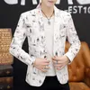 Men's Suits Top Quality Designer Casual Fashion Print Slim Fit Mens Blazer Suite Jacket Elegant Clothing 2023 X53