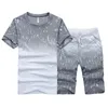 Men's Tracksuits Tracksuit Men Summer Short Sleeve Casual Tshirt Shorts Mens Sweatsuit 2PC Tee TopsSweatpant Male Set Moleton Masculino 3XL 4XL 230619