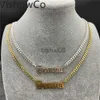 Pendant Necklaces VishowCo Custom Old English Neckle For Women Stainless Steel Gold Choker Cuban Chain Personalized Name Neckle For Men Gift J230620