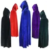 Foulards MOONBIFFY 5Color Festival Costume Adulte Cosplay Capuche Wraps Velours Cape Cape Médiévale Sorcière Wicca Vampire Halloween Robe Manteau