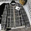 Vrouwen Jassen Designer 2022 Vrouwen Vintage Tweed Blazer Jas Jas Vrouwelijke Milan Runway Jurk Causale Lange Mouwen Tops Kleding pak Q9 TUV2