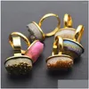 Wedding Rings Natural Crystal Druzy Finger Ring Charm Exaggerated Gold Plating Minerals Geode Gem Stone Oval For Women Drop Delivery Dhu5Y