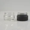 Tom 5G Glass Cream Jar Small Women 5ml Cosmetic Container Black Clear Mini Refillable Bottle Fast Shipping Tsvoo