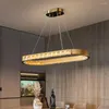 シャンデリアYoogee Oval Chandelier for Living Room Luxury Hangy Lamps Nordic Modern Crystal天井ペンダントライトダイニングロビー装飾