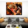 Abstract Cityscape Art on Canvas Forces of Nature Series Painting Handmade for Dining Room