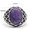 Bagues en grappe Bijoux pour hommes Bague en argent sterling S925 incrustée de pierre de dragon violet naturel Mode haut de gamme