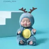 Little Baby Sleep Doll Simulation Wiedergeburt beruhigen Puppe 11*5 cm Plastikpuppen Mädchen Spielzeug und Kleidung Accessoires L230518