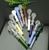 Cachimbos de fumaça Bong de vidro com plataforma de óleo Bongs de água com 2 rodas pote reto de osso de duas cores