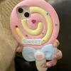 Designer's new fashion Stereoscopic lollipop holder Silicone influencer Stereoscopic iPhone 14 13 12 Pro 11 14 Soft shell anti-drop shell