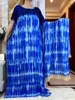 Abbigliamento etnico 2023 Stampa manica corta Dresse con grande sciarpa African Dashiki Cotone floreale Caftano sciolto Lady Summer Maxi Abiti casual