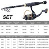 Rod Reel Combo Sougayilang Telescopic Fishing Combo 1.8m 2.1m 2.4m Carbon Fiber Rod and 5.5 1 131BB Spinning Fishing Reel Fishing Kit Pesca 230619