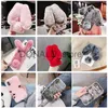 Cell Phone Cases 3D Bunny Ears Plush Fur Case For Samsung Galaxy S20 FE S22 S23 Ultra S21 Plus Note 20 A21S A12 A22 A32 A42 A52S A72 A51 A71 A50 J230620