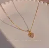 Pendentif Colliers 2023 Mode Japon Corée Micro Incrusté Amour Titane Acier Lumière De Luxe Collier Pour Femmes Bijoux De Noce