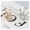 Stift brosches fl diamant crystal mini unisex liten krona brosch bröllop fest skönhet dräkt klänning skjorta valentiner dag dhhwb