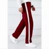 Mens Pants Wine Red Unisex Track Casual Sweatpants Herr Striped Bastic Byxor Straight Joggers Simple Work 230620