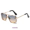 Top Original vente en gros Dita lunettes de soleil boutique en ligne 2023 New Fashion Box Double Beam Punk Style Lunettes de soleil Femmes Personnalité Miroir Lunettes