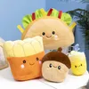 Oreillers en peluche Coussins Dessin Animé En Peluche Hamburger Frites Pizza Jouet Coussin En Peluche Aliments Thé Au Lait Boba Jus D'orange Café Oreiller Enfants Cadeau D'anniversaire R230620