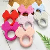 1pcs Silicone Teether Cartoon Mouse Head Animal Food Grade DIY Baby Teething Teether Toy Accessories Ring L230518