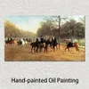 Réaliste Paysage Toile Art Le Matin Ride Rotten Row Hyde Park Heywood Hardy Peinture À L'huile Peint À La Main Salon Décor