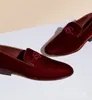 Pointu noir rouge velours chaussures hommes mocassins décontractés chaussures formelles haute qualité sans lacet plat mocassins printemps Designer chaussures de bureau