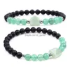 Frisado 6mm Matte Ágata Healing Crystal Pyramid Beads Strands Bracelets For Women Men Feng Shui Reiki Positive Energy Gemstone Metaphy Dheqa