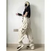 Women's Pants s Deeptown Y2k Vintage Cargo Women Harajuku Oversize Wide Leg Trousers Streetwear Hippie Korean Fashion Baggy 90s Aesthetic 230619