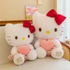 Wholesale Cute cat love flower skirt sitting bow plush toys Sofa Throw pillows birthday gifts room decor