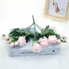Dried Flowers The new bunch of artificial peony tea roses camellia silk fake flower floral art can be used for DIY home garden wedding