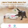 Kat Meubels Krabbers ATUBAN Speelgoed 3in1 Smart Interactieve Kitten Speelgoed Fladderende Vlinder Willekeurig Bewegende Hinderlaag Veer Catnip Bell Track Balls 230620