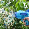 Sand Play Water Fun 12/29 Holes Bubble Gun Toys for Kids Electric Automatic Soap Bubbles Machine with Light Outdoor Wedding Party Decorations Gifts R230620