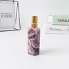 Venta de fábrica Natural Jade Cuarzo rosa Botella de perfume Atomizador en aerosol Cristal de roca vacío Viales de piedra curativa Mini pulverizador recargable Flacon 10 ML