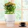 Pots de fleurs Arrosage automatique Pot de fleur Pots de plantes succulentes Double couche de stockage d'eau panier de plantes réutilisable Pots de fleurs jardin