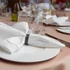 Tischservietten, 12 Stück, Baumwolle, Restaurant, Abendessen, Leinen, Weiß, 50 x 50 cm, Premium-Servietten von EL