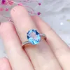 Cluster Rings Leechee Blue Topaz Ring 8 10mm Gemstone Fine Jewelry For Women Gift Daily Wear Real 925 Solid Sterling Silve Free Ship