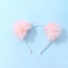 Haaraccessoires 10 stks Baby Roze Bont PomPom Haarbanden Cartoon Dierlijke Oren Harde Hoofdband Party Hoofddeksels Boutique Voor Meisjes