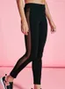 Women's Leggings Running Jogging Workout Yoga Pants Side Mesh Black Gym Fitness Sports Women Sexy High Elastic Leggins Mujer