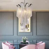 Chandeliers Stream Suspension Modern Aluminum Room Villa Dinner Party Silver Tassel Light Art Design Stair Luxury Chandelier