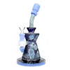 9,5 pulgadas Hookah Deep Sandblasting producción faraón egipcio Dab rig Tubo de agua de humo tubos de vidrio Bongs frescos Plataformas petroleras reciclador bong Tazón de 14,4 mm