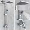 Badrum duschhuvuden uythner krom svart kran rotera badkar pip väggmontering 8 "regnhuvud med handskår badkar mixer 230620