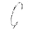 Bangle YOU GOT THIS 4mm Width Mantra Bracelets Bangles 316L Stainless Steel Positive Inspirational Quotes