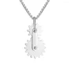 Pendant Necklaces Men's Personality Vintage 316L Stainless Steel Fashionable Rotatable Gear Necklace Size 24 Inches
