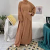 Vêtements ethniques Eid Ramadan Mubarak Kaftan Abaya Dubaï Kimono Turquie Musulman Ensemble Robe Intérieure Pour Femmes 3 Pièces Djellaba Femme Islam