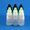 100 PCS 10ml（1/3オンス）プラスチックドロッパーボトルタンパープルーフキャップのヒントセーフLDPE E蒸気CIG液体10 ml