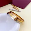 4mm 6mm skruvarmband kärlek Bangle Gold Designer smycken med skruvmejselälskare Juveler Silver Rose Titanium Steel Fast Color Zircon Stone Womens Mens Mens Jords