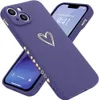 Coque de téléphone pour iPhone 7 8 Plus 11 12 13 14 Pro Max X XS XR pour femmes filles mignon luxe amour coeur doux anti-rayures protection complète de l'objectif de l'appareil photo Silicone Girly antichoc