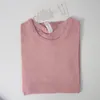 Snabbt teknisk sömlös yogaströjor Summer Women Slim Sports Tee Breatble Fitness Blus Träning Kort ärm Crop Top Lu-777 Lululemen