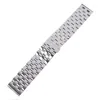 Watch Bands 24/26mm Stainless Steel Solid Link Band Bracelet Strap Push Button Deployment Buckle Silver Men Wrist Replacement