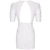 Vestidos de festa Ocstrade vestido bandagem branco 2023 chegada sem costas sexy bodycon verão feminino boate